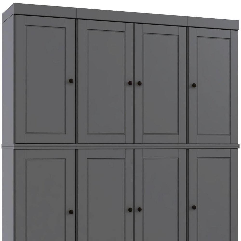 72" Gray Solid Wood 8 Pantry Or Storage Closet HomeRoots