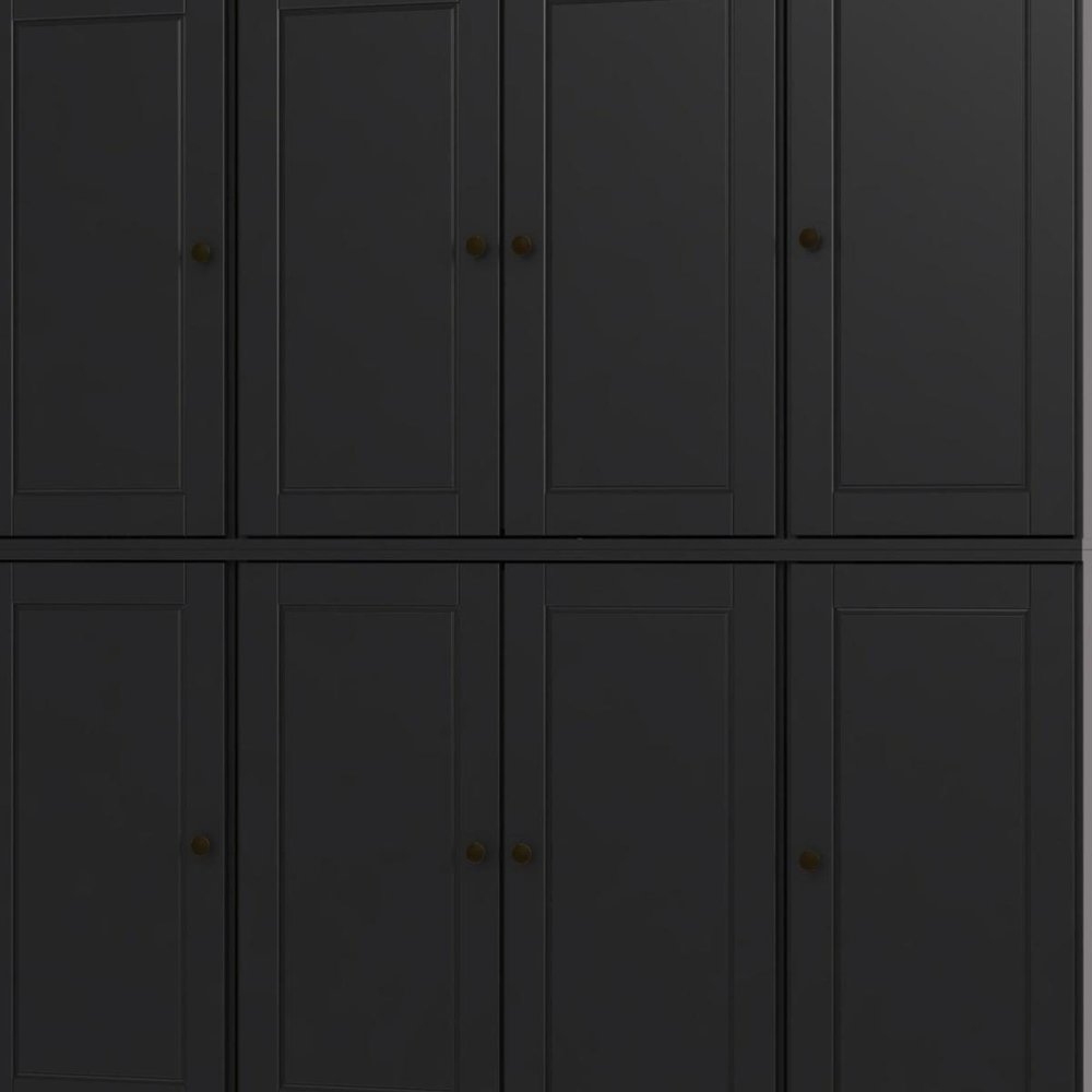 72" Black Solid Wood 8 Pantry Or Storage Closet — view 6