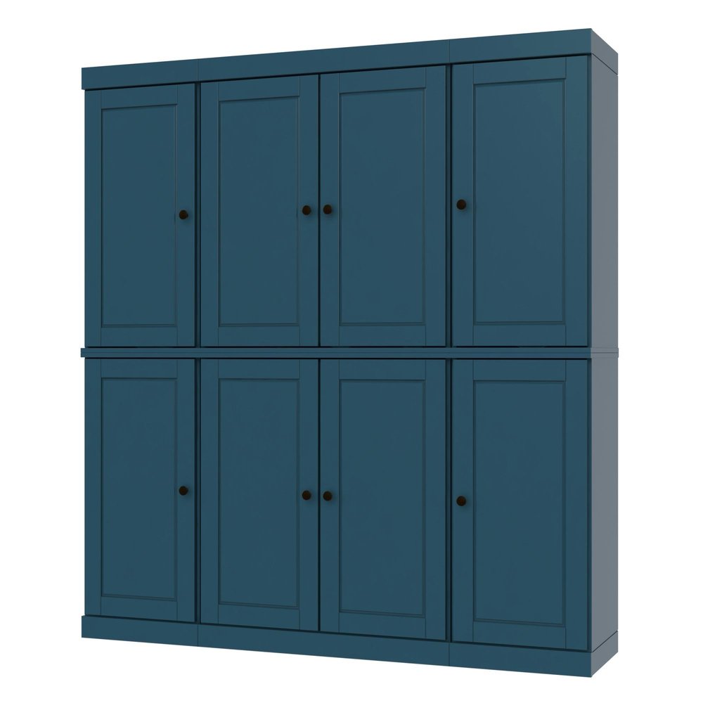 72" Teal Blue Solid Wood 8 Pantry Or Storage Closet — view 6