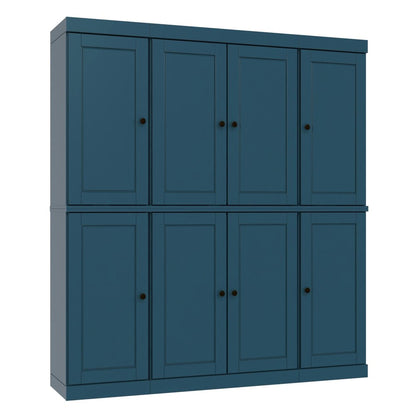 72" Teal Blue Solid Wood 8 Pantry Or Storage Closet HomeRoots