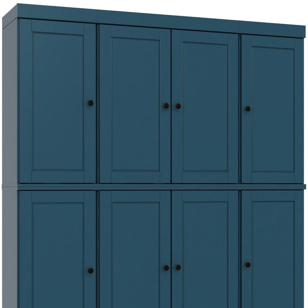 72" Teal Blue Solid Wood 8 Pantry Or Storage Closet — view 2