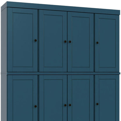 72" Teal Blue Solid Wood 8 Pantry Or Storage Closet HomeRoots