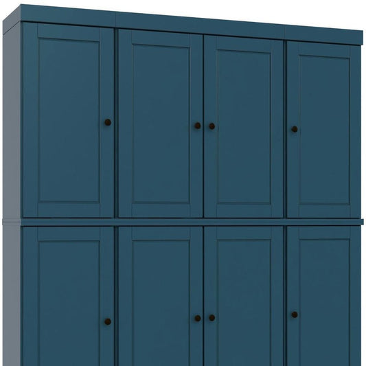 72" Teal Blue Solid Wood 8 Pantry Or Storage Closet HomeRoots