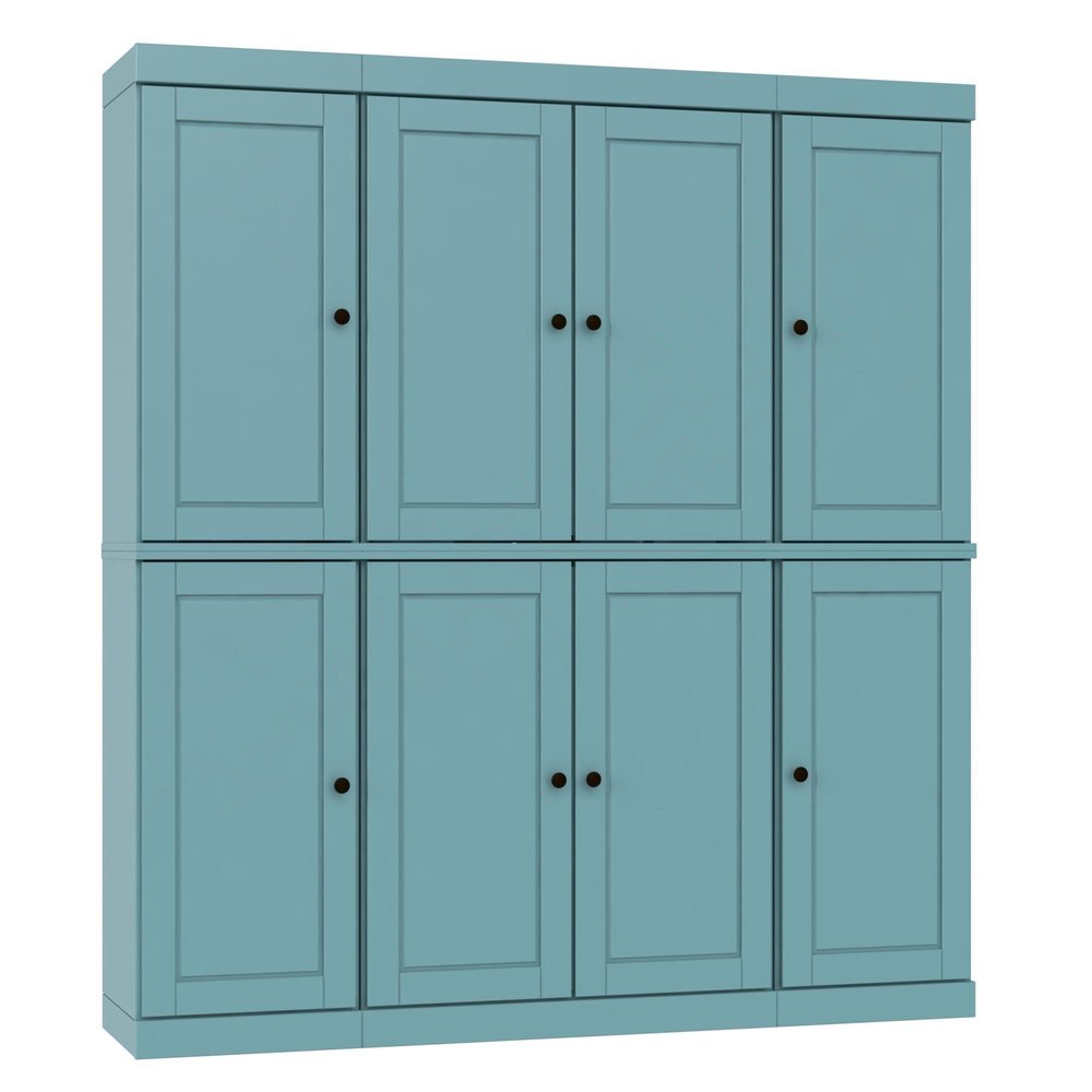 72" Aqua Solid Wood 8 Pantry Or Storage Closet — view 6