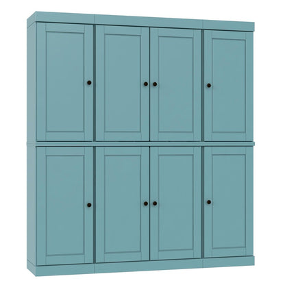 72" Aqua Solid Wood 8 Pantry Or Storage Closet