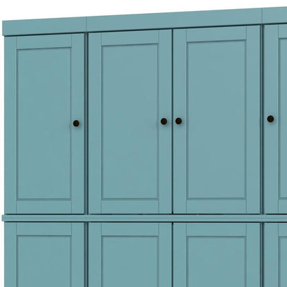 72" Aqua Solid Wood 8 Pantry Or Storage Closet HomeRoots