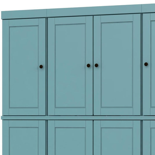 72" Aqua Solid Wood 8 Pantry Or Storage Closet HomeRoots