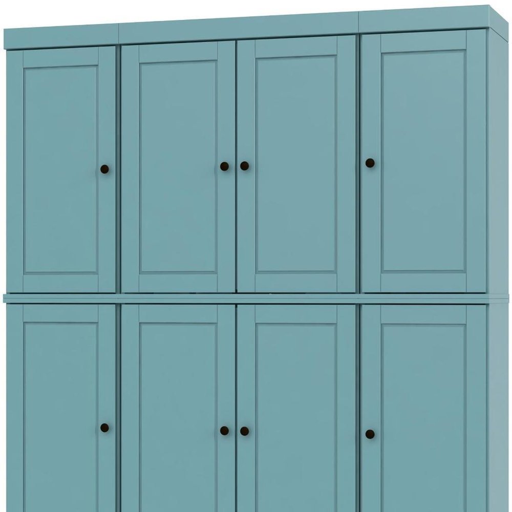 72" Aqua Solid Wood 8 Pantry Or Storage Closet HomeRoots
