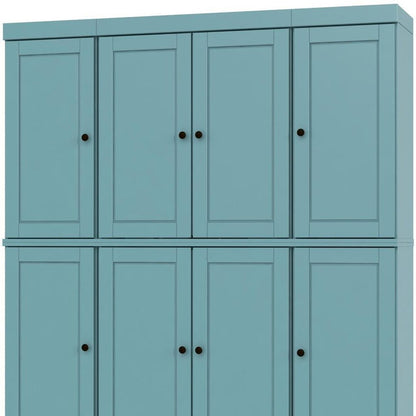 72" Aqua Solid Wood 8 Pantry Or Storage Closet HomeRoots