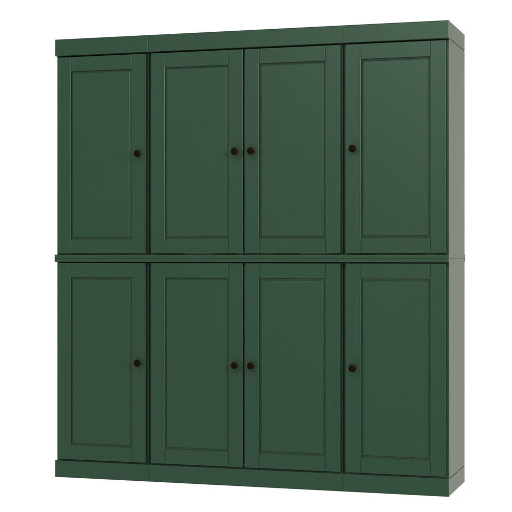72" Green Solid Wood 8 Pantry Or Storage Closet — view 1