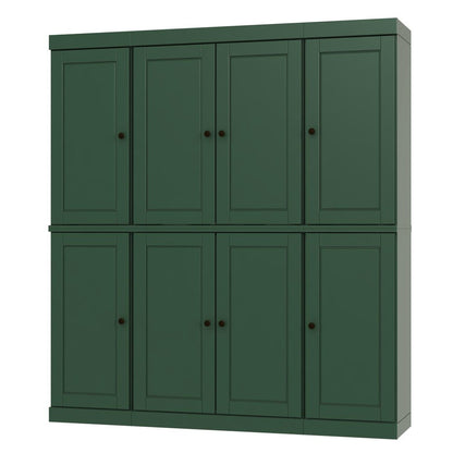 72" Green Solid Wood 8 Pantry Or Storage Closet HomeRoots