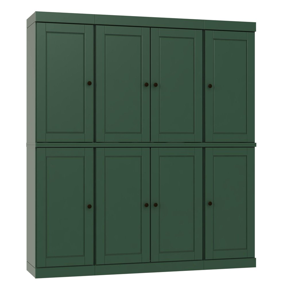 72" Green Solid Wood 8 Pantry Or Storage Closet — view 3