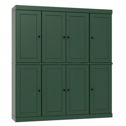 72" Green Solid Wood 8 Pantry Or Storage Closet HomeRoots