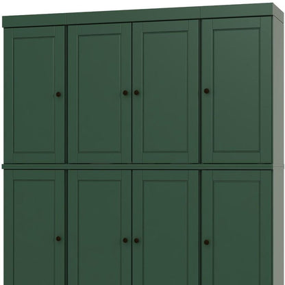 72" Green Solid Wood 8 Pantry Or Storage Closet HomeRoots
