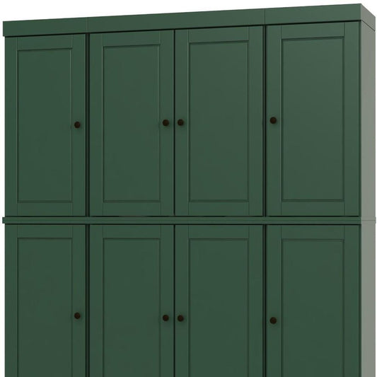 72" Green Solid Wood 8 Pantry Or Storage Closet HomeRoots