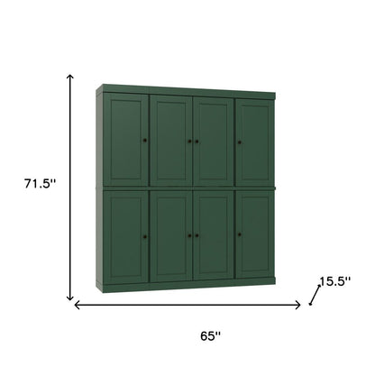 72" Green Solid Wood 8 Pantry Or Storage Closet HomeRoots