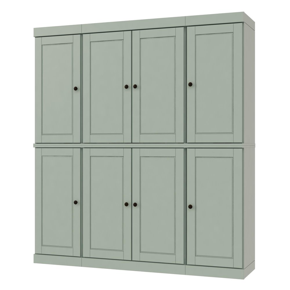 72" Sage Solid Wood 8 Pantry Or Storage Closet