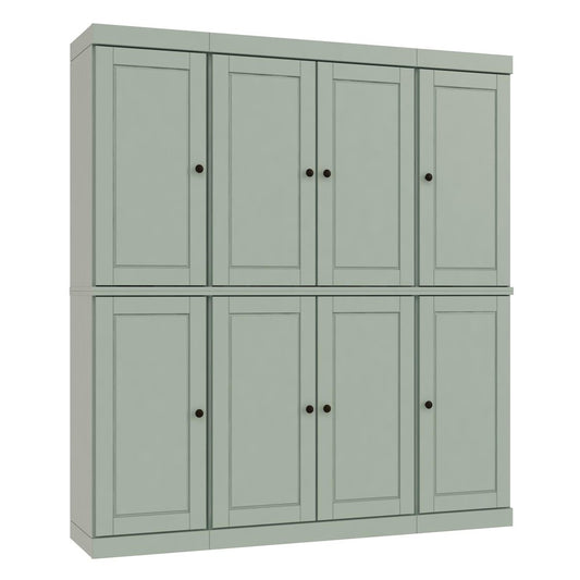 72" Sage Solid Wood 8 Pantry Or Storage Closet HomeRoots
