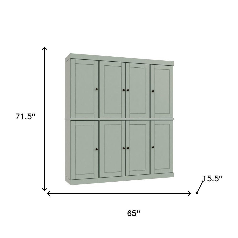 72" Sage Solid Wood 8 Pantry Or Storage Closet HomeRoots