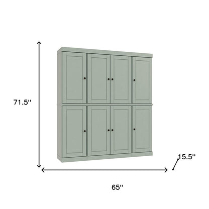 72" Sage Solid Wood 8 Pantry Or Storage Closet