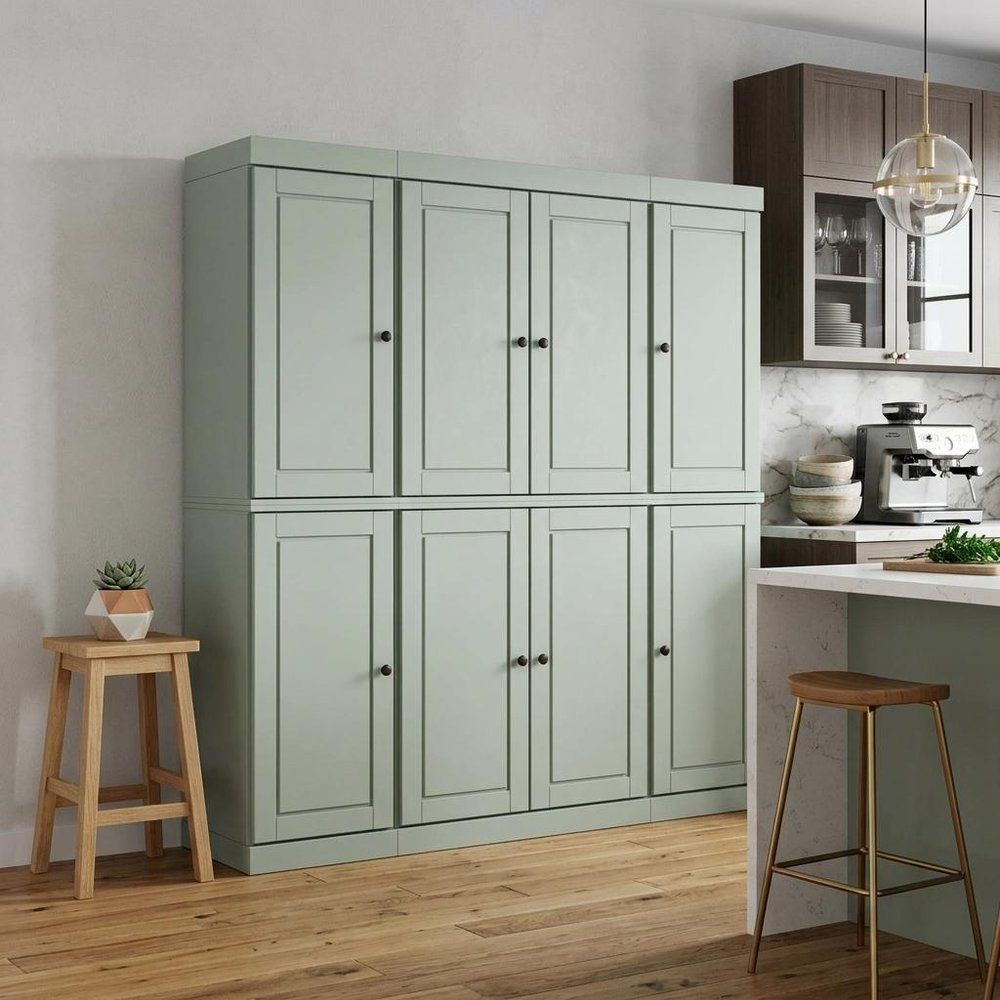 72" Sage Solid Wood 8 Pantry Or Storage Closet — view 4