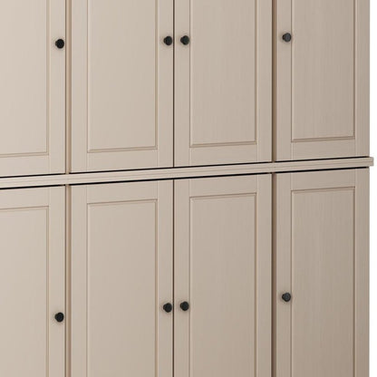 72" Beige Solid Wood 8 Pantry Or Storage Closet HomeRoots