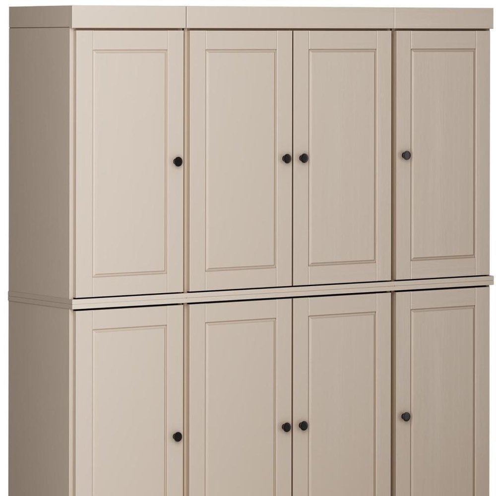 72" Beige Solid Wood 8 Pantry Or Storage Closet — view 9