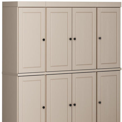 72" Beige Solid Wood 8 Pantry Or Storage Closet HomeRoots