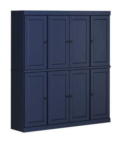 72" Navy Blue Solid Wood 8 Pantry Or Storage Closet HomeRoots