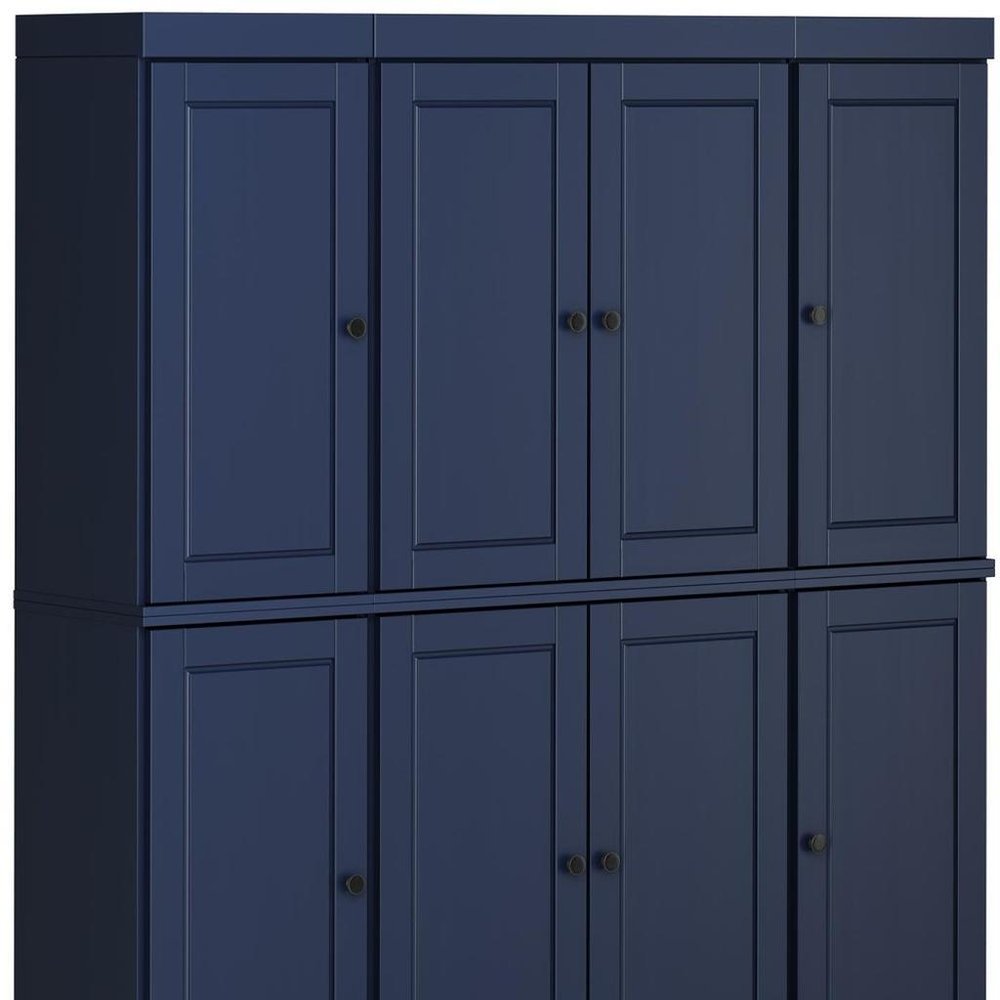72" Navy Blue Solid Wood 8 Pantry Or Storage Closet HomeRoots