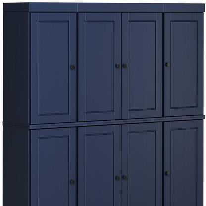 72" Navy Blue Solid Wood 8 Pantry Or Storage Closet HomeRoots