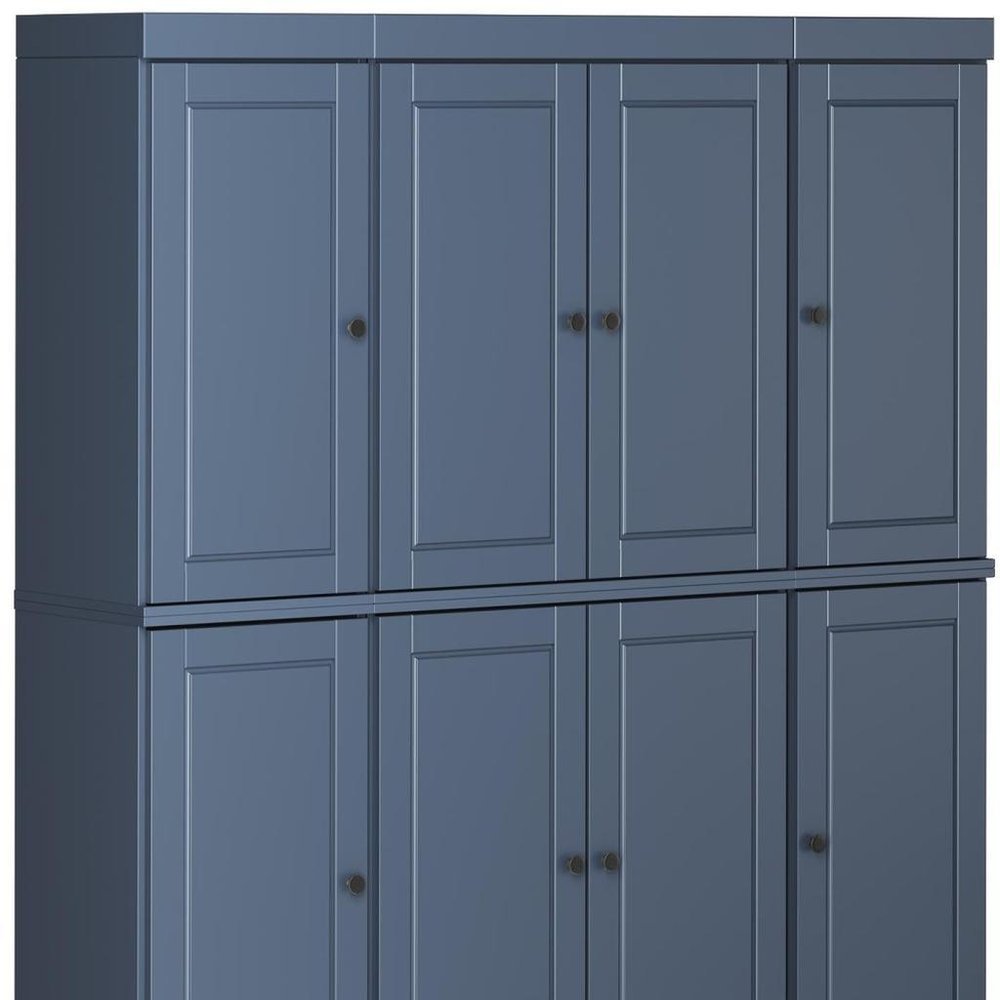 72" French Blue Solid Wood 8 Pantry Or Storage Closet — view 3