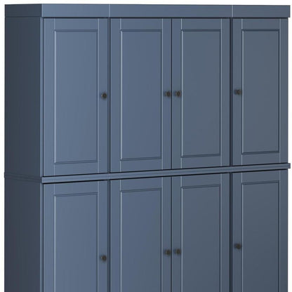 72" French Blue Solid Wood 8 Pantry Or Storage Closet HomeRoots