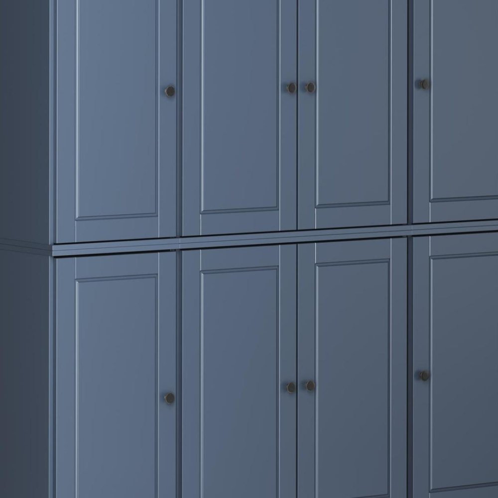 72" French Blue Solid Wood 8 Pantry Or Storage Closet