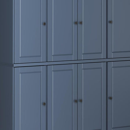 72" French Blue Solid Wood 8 Pantry Or Storage Closet