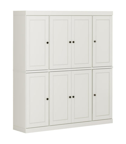72" Off White Solid Wood 8 Pantry Or Storage Closet HomeRoots