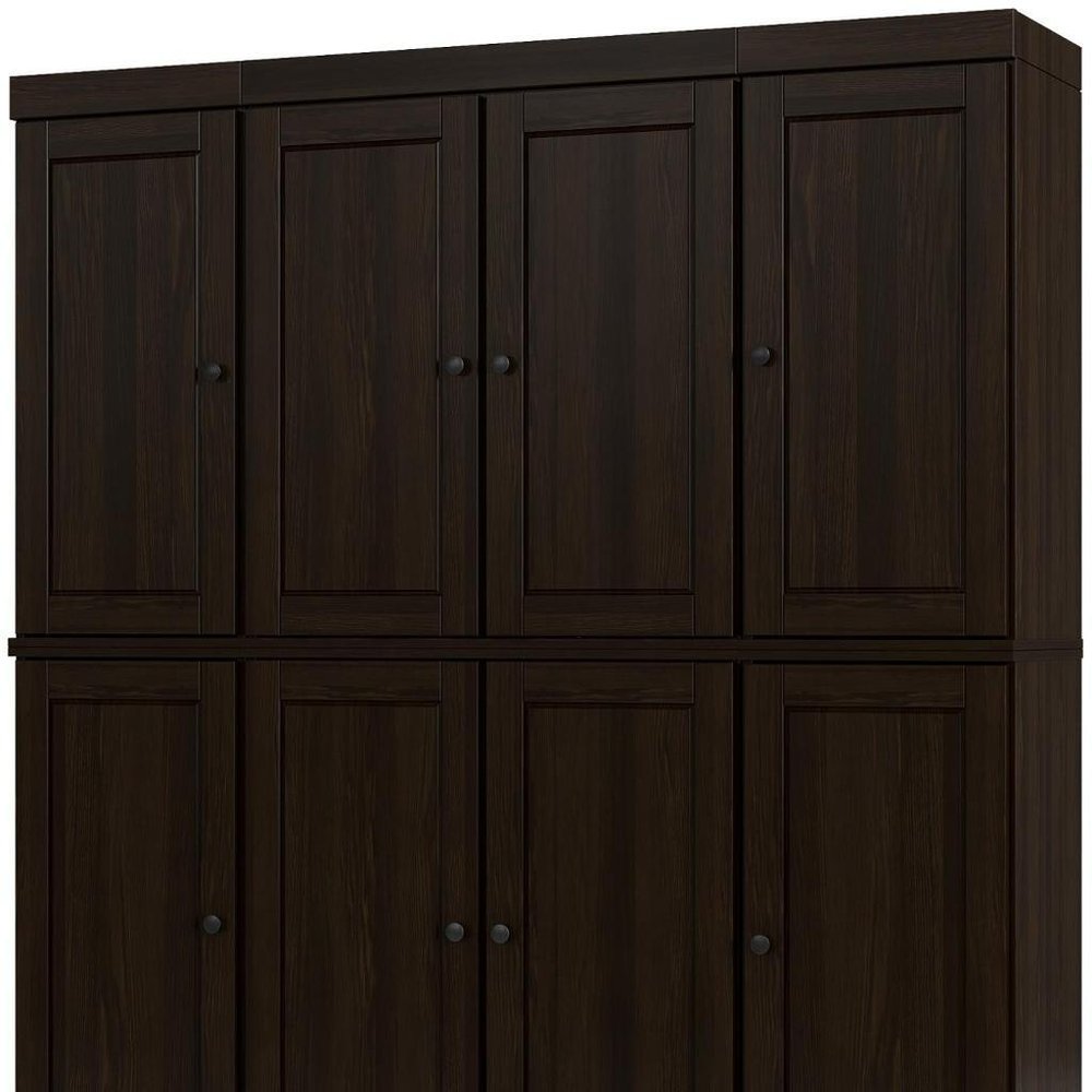 72" Espresso Solid Wood 8 Pantry Or Storage Closet HomeRoots