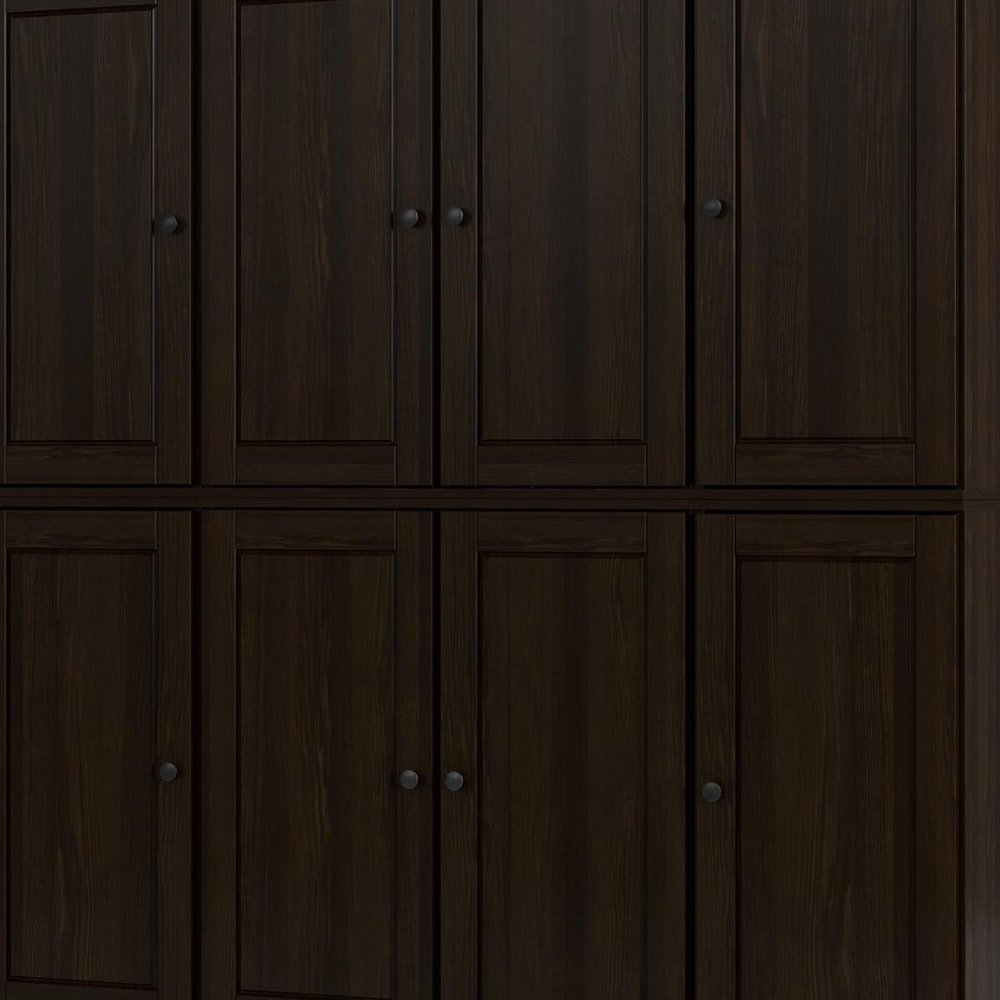 72" Espresso Solid Wood 8 Pantry Or Storage Closet — view 6