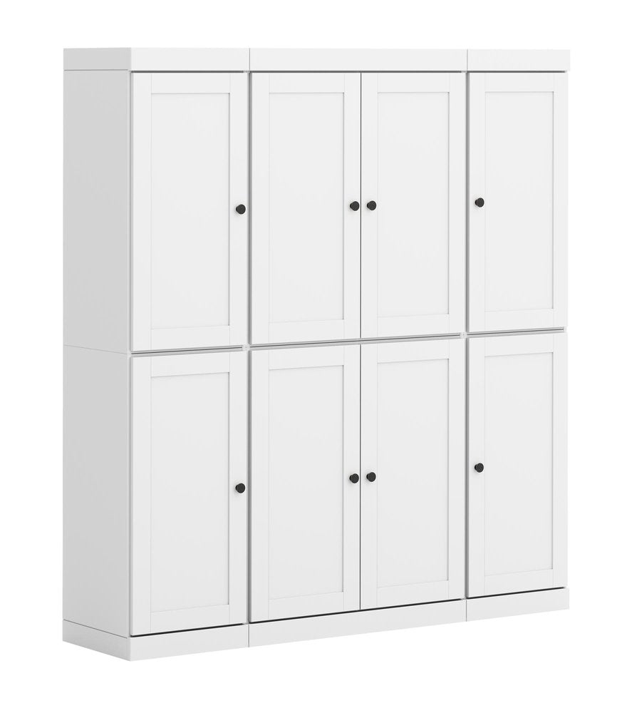 72" White Solid Wood 8 Pantry Or Storage Closet — view 1