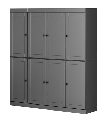 72" Gray Solid Wood 8 Pantry Or Storage Closet HomeRoots