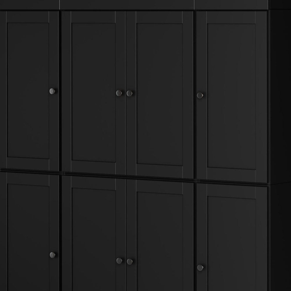 72" Black Solid Wood 8 Pantry Or Storage Closet — view 6