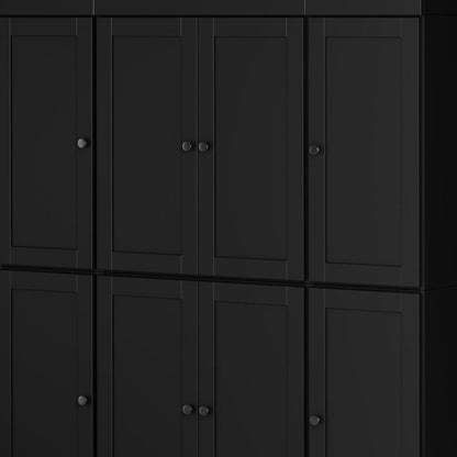 72" Black Solid Wood 8 Pantry Or Storage Closet