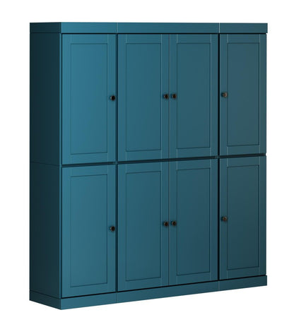 72" Teal Blue Solid Wood 8 Pantry Or Storage Closet HomeRoots