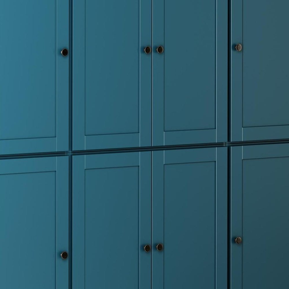 72" Teal Blue Solid Wood 8 Pantry Or Storage Closet HomeRoots