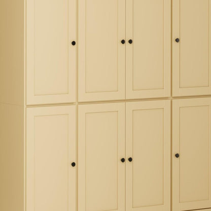 72" Yellow Solid Wood 8 Pantry Or Storage Closet