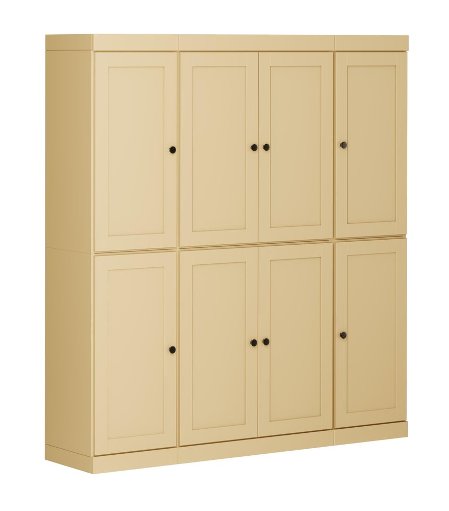 72" Yellow Solid Wood 8 Pantry Or Storage Closet HomeRoots