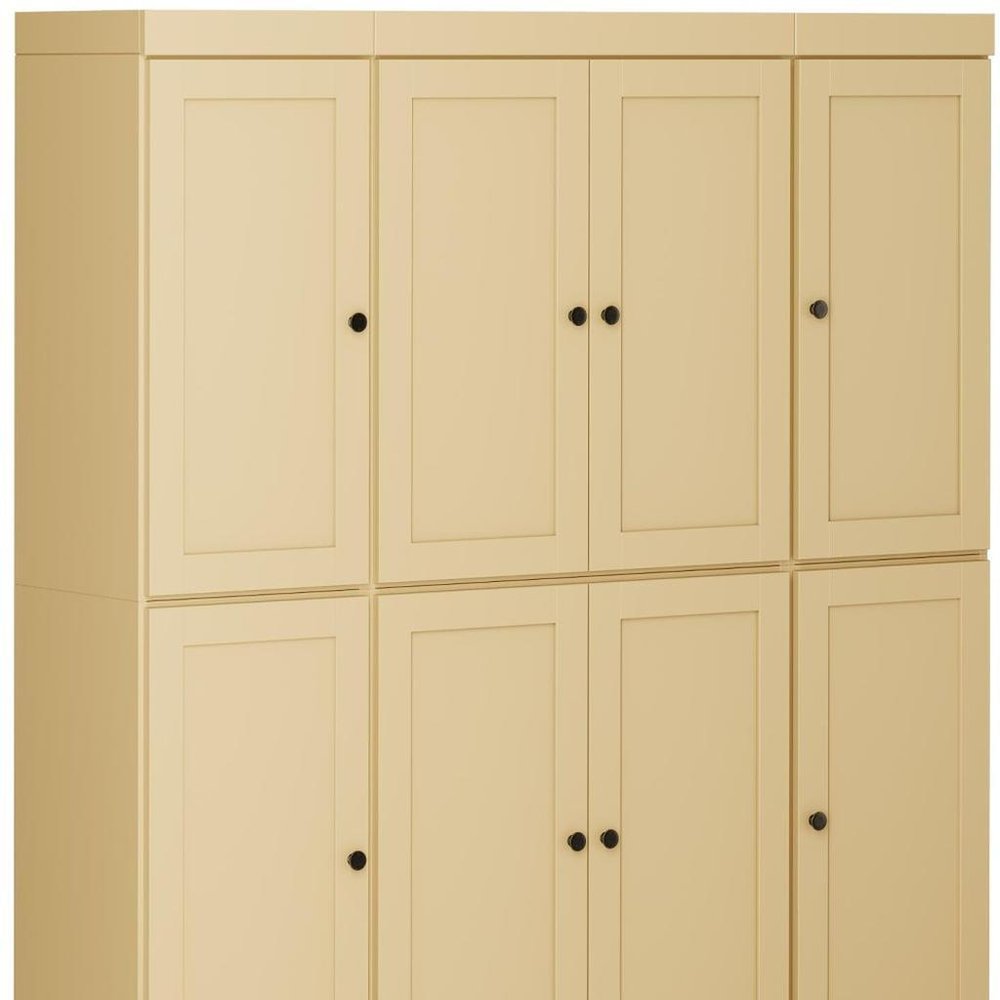72" Yellow Solid Wood 8 Pantry Or Storage Closet — view 4