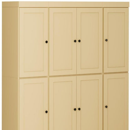72" Yellow Solid Wood 8 Pantry Or Storage Closet