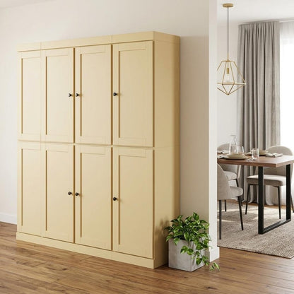 72" Yellow Solid Wood 8 Pantry Or Storage Closet HomeRoots