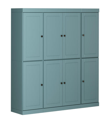 72" Aqua Solid Wood 8 Pantry Or Storage Closet HomeRoots